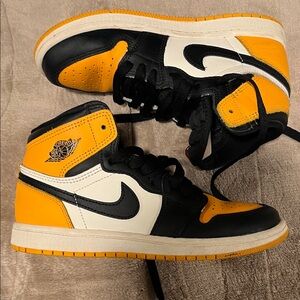 Nike Men's Black, White, and Yellow High-Top Sneakers
